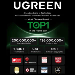 UGREEN ClipBuds Magic Open-Ear Wireless Earbuds, Smart Touchscreen With Custom Wallpaper, Bluetooth 5.4, 30H Playtime, 12mm Bio-Diaphragm Stereo Sound, IPX5 Waterproof, 55136 WS208
