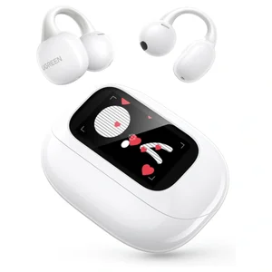 UGREEN ClipBuds Magic Open-Ear Wireless Earbuds, Smart Touchscreen With Custom Wallpaper, Bluetooth 5.4, 30H Playtime, 12mm Bio-Diaphragm Stereo Sound, IPX5 Waterproof, 55136 WS208
