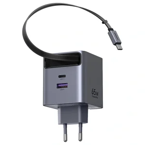 UGREEN Nexode Pro 65W GaN Fast Charger With Retractable USB-C Cable, USB-C and USB-A Ports, 65825 X615