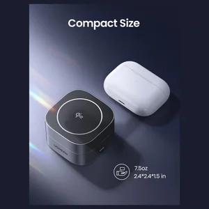 UGREEN MagFlow Qi2 15W 2-in-1 Foldable Wireless Charging Station, Qi2 Certified 15W Wireless Charging, 15W Phone and 5W Earbuds, N48*16 Magnets, Model 35316
