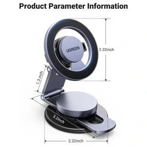 UGREEN for MagSafe Car Mount, 360 Degree Rotation, Magnetic Phone Holder, Dashboard Car Cellphone Holder, Compatible with iPhone 17 16 15 14 13 12 Series and MagSafe Case, 45577