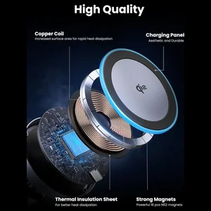 UGREEN Qi2 15W Magnetic Wireless Car Charger Mount, Auto-Align, Air Vent Mount, LED Lights, 17pcs N52 Magnets, 360 Degree Rotation, W708 35970