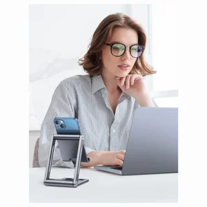 UGREEN Desktop Phone Stand, Dual Arms, Adjustable Dual Hinges, Foldable Design, Up To 7.9 Inch Compatibility, Space Grey, 80708 LP263