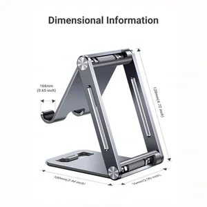 UGREEN Desktop Phone Stand, Dual Arms, Adjustable Dual Hinges, Foldable Design, Up To 7.9 Inch Compatibility, Space Grey, 80708 LP263