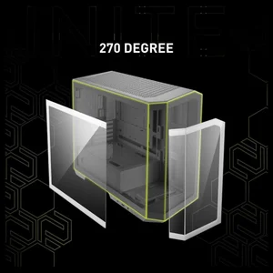 MSI MAG PANO M100R PZ Premium Mid-Tower Gaming PC Case, 270-Degree Tempered Glass, 4x ARGB 120mm Fans, Up To 360mm Radiator Support, White