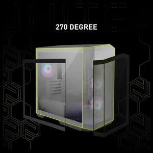 MSI MAG PANO M100R PZ Premium Mid-Tower Gaming PC Case, 270-Degree Tempered Glass, 4x ARGB 120mm Fans, Up to 360mm Radiator Support