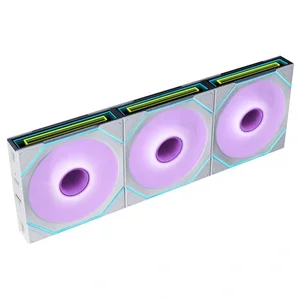 Lian Li UNI Fan SL-INF Flex 120mm Normal Blade ARGB Fan 3 Pack, Three-Zone ARGB Lighting, Dual-Sided Frame Design, FDB Bearing Optimized, Controller Included, White, G9F.12SLIN1F3W.00