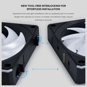Lian Li UNI Fan CL120 ARGB 120mm PWM Fans Triple Pack Reverse Blade, 2.4GHz Wireless Signal, Daisy-Chain, Controller Included and Required, Black G99.12RCL1W3B.00