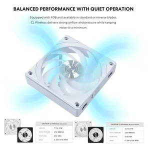 Lian Li UNI Fan CL120 ARGB 120mm PWM Fans Triple Pack Reverse Blade, 2.4GHz Wireless Signal RGB and PC Case Fans Control, Daisy-Chain, Controller Included and Required, White G99.12RCL1W3W.00