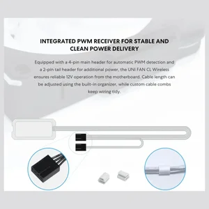 Lian Li UNI Fan CL120 ARGB 120mm PWM Fans Triple Pack Reverse Blade, 2.4GHz Wireless Signal RGB and PC Case Fans Control, Daisy-Chain, Controller Included and Required, White G99.12RCL1W3W.00