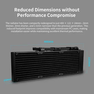 Lian Li Hydroshift II 360 LCD Liquid CPU Cooler, 2.1" IPS LCD 480x480, 3 Control Modes, Side-Mount Water Tubes, White, G89.GHS2LCD36W.00