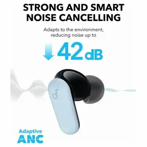 Soundcore R50i NC By Anker Noise Cancelling In Ear Earbuds, Adaptive ANC Up To 42dB, 10mm Drivers With BassUp, 45H Playtime, Bluetooth 5.4, IP54, Blue