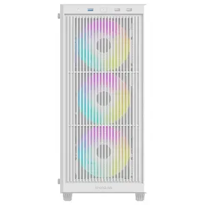 ID-Cooling Ware 310 ARGB White ATX Mid-Tower PC Case, High-Airflow Mesh Front, Tempered Glass Side Panel, 4x120mm ARGB Fans, Up to 360mm Radiator Support, USB Type-C, White