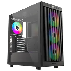 ID-Cooling Ware 510 ARGB ATX Mid-Tower PC Case, Tempered Glass, High-Airflow Mesh Front, 4x120mm ARGB Fans, Up to 360mm Radiator Support, USB Type-C, Black