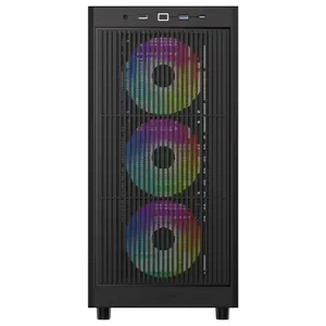 ID-Cooling Ware 510 ARGB ATX Mid-Tower PC Case, Tempered Glass, High-Airflow Mesh Front, 4x120mm ARGB Fans, Up to 360mm Radiator Support, USB Type-C, Black