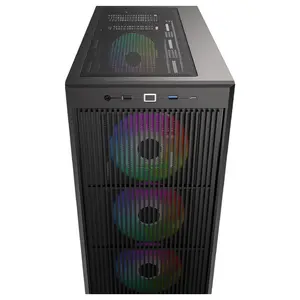 ID-Cooling Ware 510 ARGB ATX Mid-Tower PC Case, Tempered Glass, High-Airflow Mesh Front, 4x120mm ARGB Fans, Up to 360mm Radiator Support, USB Type-C, Black