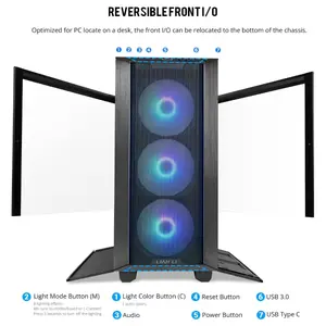 LIAN LI LANCOOL III E-ATX PC Case, Hinged Tempered Glass Doors, Fine Mesh Panels, 4x140mm PWM Fans, High Airflow Mid-Tower Chassis, LANCOOL 3R-X, Black