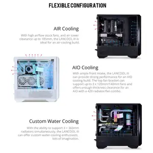 LIAN LI LANCOOL III E-ATX PC Case, Hinged Tempered Glass Doors, Fine Mesh Panels, 4x140mm PWM Fans, High Airflow Mid-Tower Chassis, LANCOOL 3R-X, Black