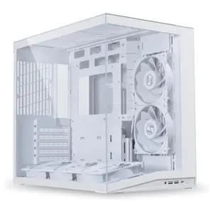LIAN LI O11D Dynamic Mini V2 FLOW Mid Tower Case, Panoramic View, High-Performance Airflow, 5x120mm Reverse Blade Fans, Tempered Glass Panels, O11DMIV2FW White