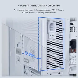 LIAN LI O11D Dynamic Mini V2 FLOW Mid Tower Case, Panoramic View, High-Performance Airflow, 5x120mm Reverse Blade Fans, Tempered Glass Panels, O11DMIV2FW White