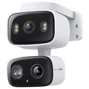 TP-Link Tapo C246D Indoor and Outdoor Dual Lens Pan and Tilt Security Camera, 2K 3MP Dual Lens, 125 Degree FOV Wide-Angle and 6mm Telephoto, IP65 Weatherproof, Smart Night Vision, 2-Way Audio