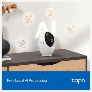 TP-Link C260 Pan and Tilt AI Home Security Wi-Fi Camera, 4K 8MP Video, 360 Degree Horizontal and 116 Degree Vertical, Human Face Recognition, Night Vision Up to 40ft
