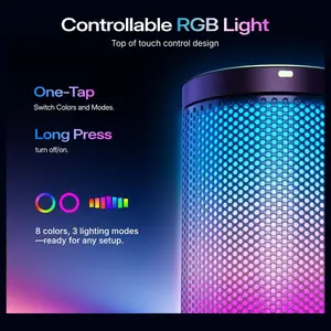 MAONO DGM20S Gaming Microphone for PC, Clear Voice and Noise Reduction, RGB Lighting, Tap-to-Mute, Gain Control, Headphone Monitoring, Boom Arm