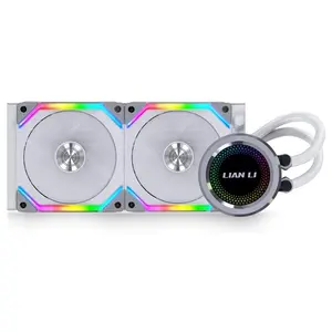 Lian Li GALAHAD AIO UNI FAN SL120 EDITION, 240mm RGB Liquid CPU Cooler, 800-1900RPM, 58.54CFM, Intel LGA115X LGA1200 LGA1700 and AMD AM4 AM5, GA-240SLA White