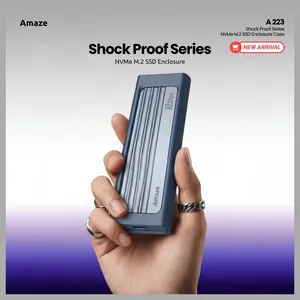 Amaze A223 Shock Proof Series NVMe M.2 SSD Enclosure Case, 10Gbps, Type-C 3.2 Input, USB-A 3.0 and Type-C Output, Aluminum Alloy