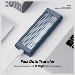 Amaze A223 Shock Proof Series NVMe M.2 SSD Enclosure Case, 10Gbps, Type-C 3.2 Input, USB-A 3.0 and Type-C Output, Aluminum Alloy
