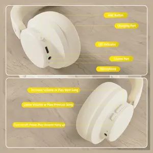 ATTACK SHARK G500 Ultra-Light Dual-Mode Gaming Headset, Bluetooth 5.1 and 3.5mm Wired, 210g Ultra-Light Design, LIGHTSPEED Wireless Technology, Off White