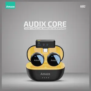Amaze Audix Core Noise Cancellation Wireless Microphone, Dual Microphone 2-in-1 System, 2.4GHz Wireless Up to 40 Meters, 360 Degree Omnidirectional, Ultra-Low Latency <=20ms, Model A692