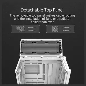 ASUS TUF Gaming GT302 ARGB White Edition ATX Mid-Tower Case, Four 140x28mm ARGB Fans, Interchangeable Panel, Detachable Top Panel, BTF Motherboard Support