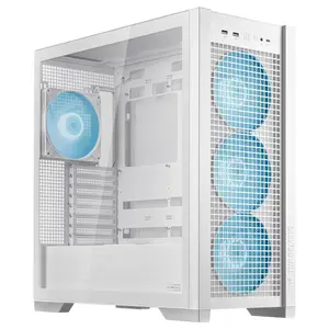 ASUS TUF Gaming GT302 ARGB White Edition ATX Mid-Tower Case, Four 140x28mm ARGB Fans, Interchangeable Panel, Detachable Top Panel, BTF Motherboard Support
