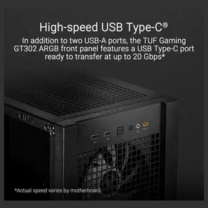 ASUS TUF Gaming GT302 ARGB White Edition ATX Mid-Tower Case, Four 140x28mm ARGB Fans, Interchangeable Panel, Detachable Top Panel, BTF Motherboard Support