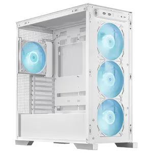 ASUS TUF Gaming GT302 ARGB White Edition ATX Mid-Tower Case, Four 140x28mm ARGB Fans, Interchangeable Panel, Detachable Top Panel, BTF Motherboard Support