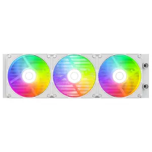 ID-COOLING SL360 V2 360mm ARGB AIO Liquid CPU Cooler, 2.1-Inch 480x480 60Hz LCD, Up To 350W TDP, 3x120mm PWM ARGB Fans, Intel LGA1954/1851/1700/1200/115X, AMD AM5/AM4, White, SL360 V2-WH