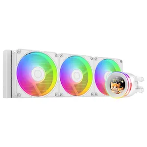 ID-COOLING SL360 V2 360mm ARGB AIO Liquid CPU Cooler, 2.1-Inch 480x480 60Hz LCD, Up To 350W TDP, 3x120mm PWM ARGB Fans, Intel LGA1954/1851/1700/1200/115X, AMD AM5/AM4, White, SL360 V2-WH