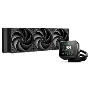 DeepCool SPARTACUS 360 Liquid Cooler, 3.4" IPS 480x480 LCD 30Hz 750 Nits 16.7M Colors, Gen 6 Pump 2500-3400RPM, 402x120x27mm Radiator, Black