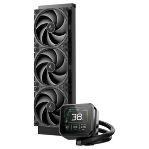 DeepCool SPARTACUS 360 Liquid Cooler, 3.4" IPS 480x480 LCD 30Hz 750 Nits 16.7M Colors, Gen 6 Pump 2500-3400RPM, 402x120x27mm Radiator, Black