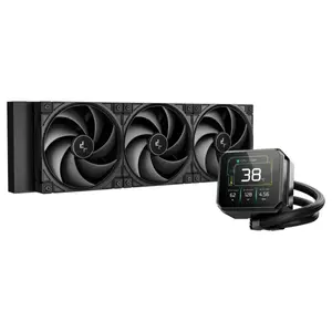 DeepCool SPARTACUS 360 Liquid Cooler, 3.4" IPS 480x480 LCD 30Hz 750 Nits 16.7M Colors, Gen 6 Pump 2500-3400RPM, 402x120x27mm Radiator, Black