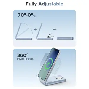 UGREEN 25W Qi2 MagFlow 3-in-1 Magnetic Wireless Charger, 25W Qi2 Fast Charging, Foldable Stand, USB-C Input, W757 65901