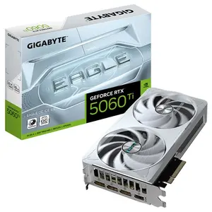 Gigabyte GeForce RTX 5060 Ti EAGLE ICE OC 8GB Graphics Card, 8GB GDDR7 128-Bit, Boost 2617MHz, 4608 CUDA Cores, PCIe 5.0 x16, DisplayPort 2.1b and HDMI 2.1b, GV-N506TEAGLEOC ICE-8GD