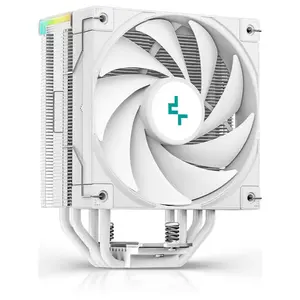 DeepCool AK400 Digital CPU Air Cooler, 120mm Fan 1850RPM, 68.99CFM, 4-Pin PWM, Addressable RGB LED, Intel LGA1851 and AMD AM5 Support, White R-AK400-WHADMN-G