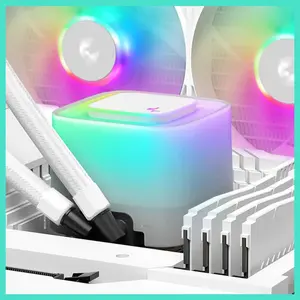 DeepCool LE360 WH V2 Liquid CPU Cooler, 402x120x27mm Aluminum Radiator, 3x120mm ARGB Hydro Bearing Fans, Anti-Leak Technology, White R-LE360-WHAMMN-G-2