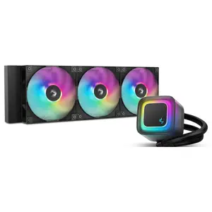 DeepCool LE360 V2 Liquid CPU Cooler, 402x120x27mm Aluminum Radiator, 3-Phase Pump Up To 3400RPM With 4-Pin PWM, 3x120mm ARGB Hydro Bearing Fans, Black R-LE360-BKAMMC-G-2
