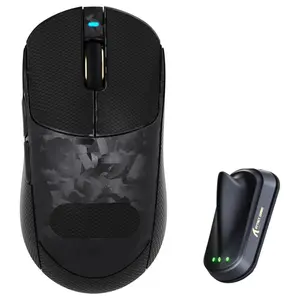 Attack Shark RS3 Ultra Carbon Fiber Wireless Gaming Mouse, PAW3955MAX Optical Sensor, 52000 DPI, Dual 8K Polling Rate, Nordic 54L15 MCU, 100M Optical Switches, 500mAh Battery, Black