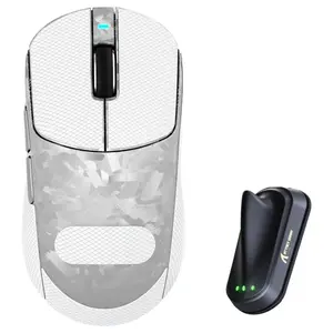 Attack Shark RS3 Ultra Carbon Fiber Wireless Gaming Mouse, PAW3955MAX Optical Sensor, 52,000 DPI, Dual 8K Polling Rate, Nordic 54L15 MCU, 100M Optical Switches, Web Driver, Silver