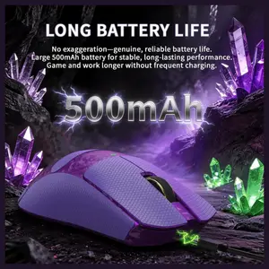 Attack Shark X11 Ultra 8K Carbon Fiber Wireless Gaming Mouse, PAW3950MAX Sensor, 42000 DPI, Dual 8000Hz Polling Rate, Tri-Mode BT/2.4GHz/Wired, 100 Million Clicks, Purple