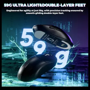Attack Shark X8 Ultimate Wireless Gaming Mouse, Tri-Mode BT And 2.4GHz Wireless And Wired USB, 8K Polling Rate, PixArt PAW3950MAX Sensor, 42000 DPI, 55g, 800mAh Battery, Black